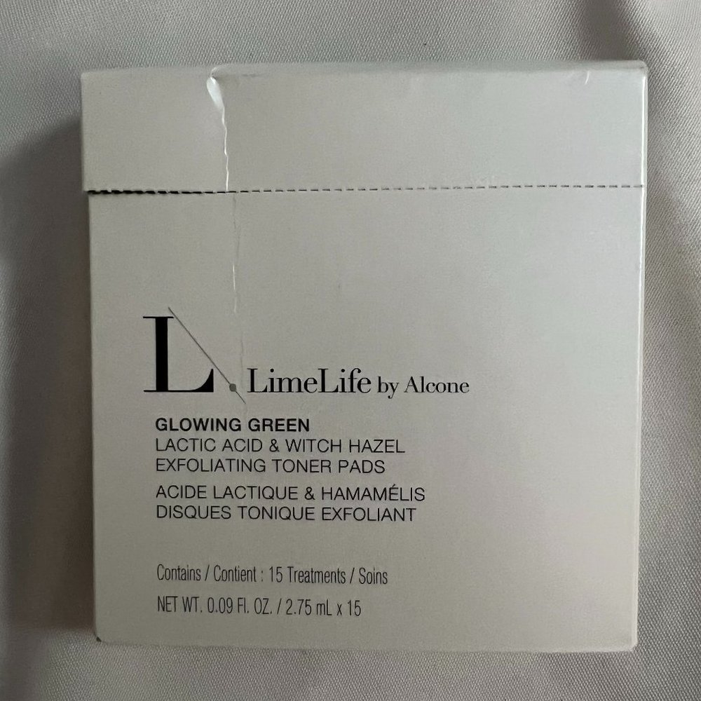 GLOWING GREEN LACTIC ACID & WITCH HAZEL EXFOLIATING TONER PADS 15 PACK NEW